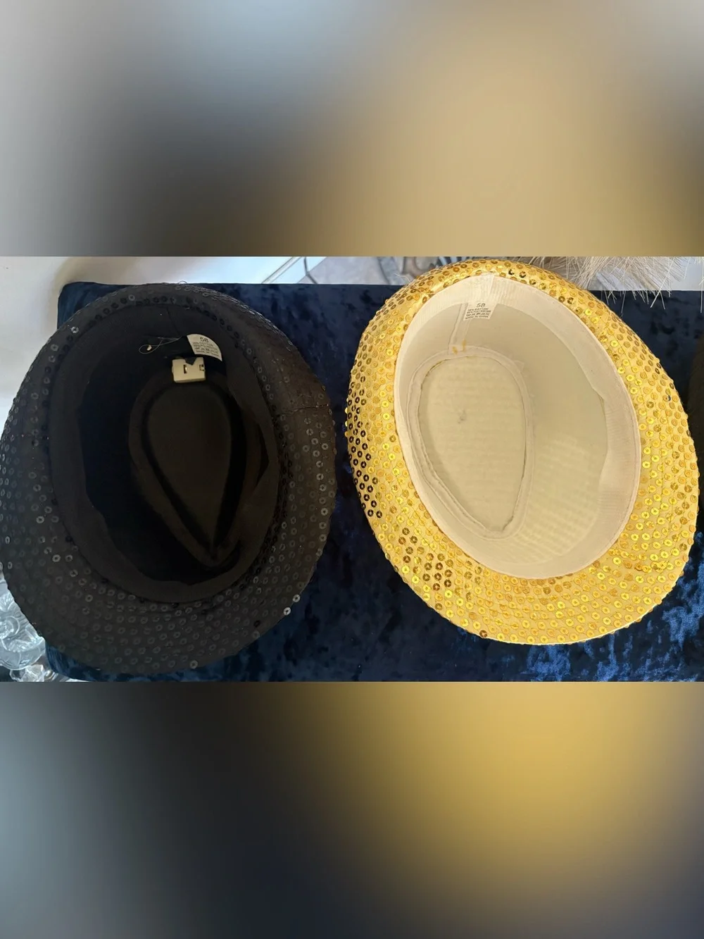 Sequin Fedora Hats - Gold and Black Set